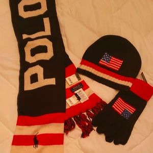 Polo Ralph Lauren Hat, Scraf & Gloves set